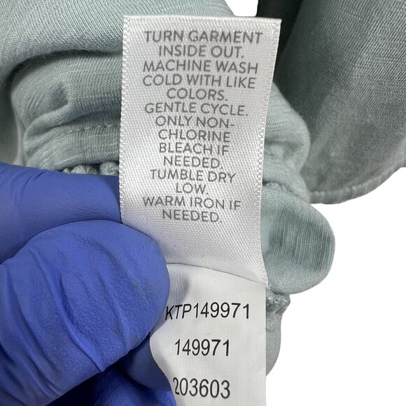 J Jill Womens L Sage Boho Tunic Top Button Detail Sleeves Pom Pom Trim Stretchy - Picture 13 of 15